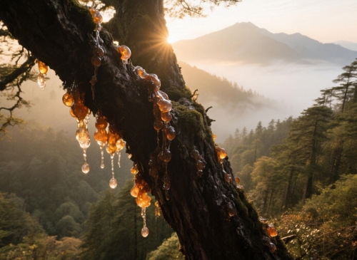 神農(nóng)架季采頭期桃膠：人工挑選，顆顆飽滿(mǎn)干凈